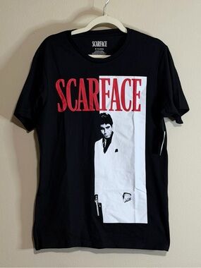 Scarface Short Sleeve Graphic Tee — Black with Red Logo